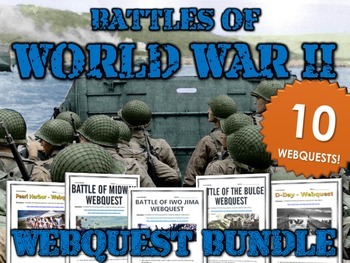 Preview of World War II Battles (WWII) Webquest Bundle - 10 Webquests on World War II!