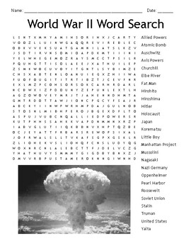 Preview of World War Two (WW2, WWII) Word Search