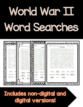 Preview of World War II Word Searches