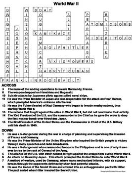 World War II Worksheet/ Crossword Puzzle by Science Spot | TpT