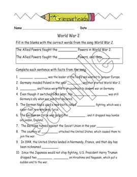 world war 2 from space worksheet answers