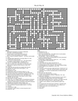 World War II Crossword Puzzle by Donna Melton Teachers Pay Teachers