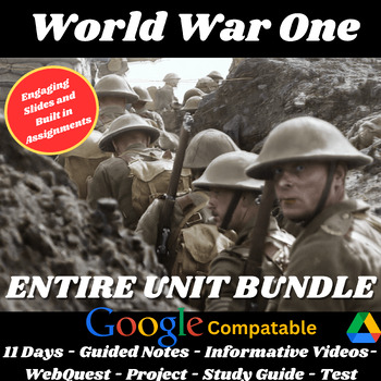 Preview of World War One Complete Unit Bundle: MAIN Causes to Treaty of Versailles