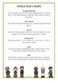 World War One (WWI) Fun Facts Printables