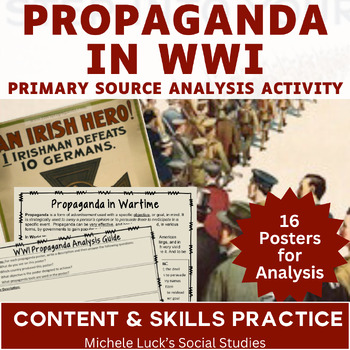 Preview of World War One Propaganda Inquiry & Analysis Activity Collaborative Lesson WWI
