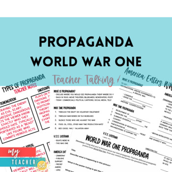 World War One Propaganda NO PREP Lesson by MyTeacherSD | TPT