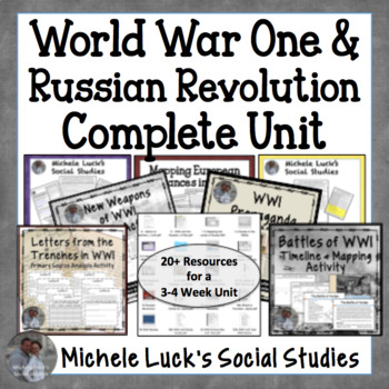 Preview of World War One & Russian Revolution COMPLETE UNIT World History WWI