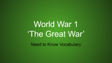 World War One Vocabulary Slideshow