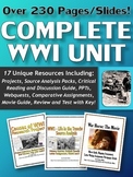 World War One (WWI) - Complete Unit (Projects, PPT's, Webq