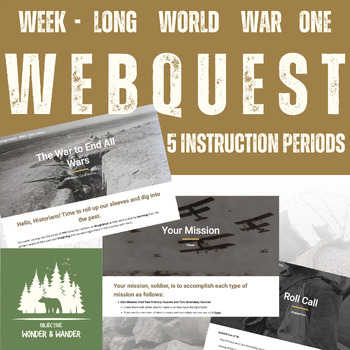 Preview of World War One/ WW1 Web Quest: Middle and High School Social Studies/ History