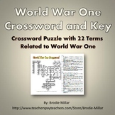 World War One (WWI) - Crossword Puzzle and Key (22 Terms a