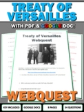 World War One (WWI) Treaty of Versailles - Webquest with Key