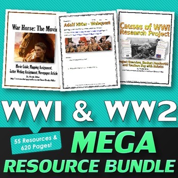 Preview of World War One & World War Two - MEGA Resource Bundle (World History)