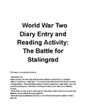 World War Two Diary Entry and Reading Activity:  The Battl