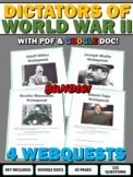 World War Two Dictators (WWII) Webquest Bundle - Hitler, S