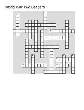 World War Two Leaders Crossword Puzzle by A Patriot History TPT