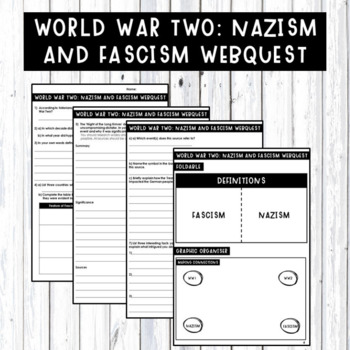 Preview of World War Two: Nazism and Fascism homework webquest