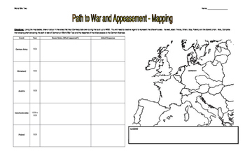 Preview of World War Two (WW2) - Mapping Assignment