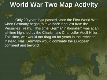 WWII World War Two Map Activity NAZI EXPANSION Fun