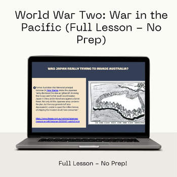 Preview of World War Two: War in the Pacific (Full Lesson - No Prep)