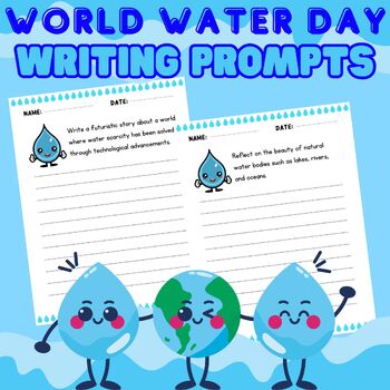 Preview of World Water Day Activities | Writing Prompts | March No Prep