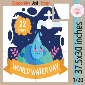 Preview of World Water Day Collaborative Coloring Poster | Conserving water & Life