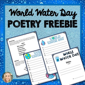 Preview of World Water Day, Poetry Freebie, Acrostic, Haiku, Teaching Guide, Templates