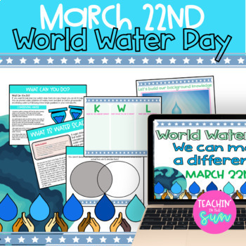 Preview of World Water Day Teaching Presentation with Videos,Activities & Writing