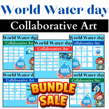 Preview of World Water Day coloring page Bulletin Board Collaborative Poster bundle