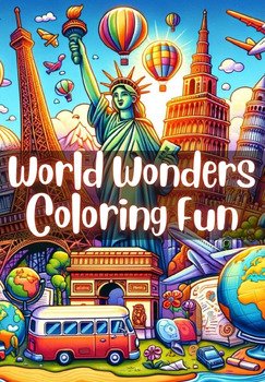 Preview of World Wonders Coloring Book 50 Pages