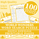 World Wonders Word Search Puzzle Worksheet Activity