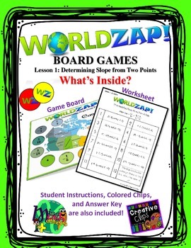 Preview of {World Zap Board Game} Determine Slope from Two Points