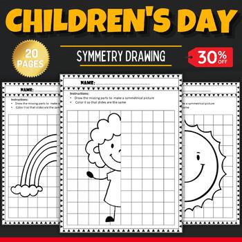 Preview of World children's day Symmetry Drawing Activity Pages - Childrens day Activities