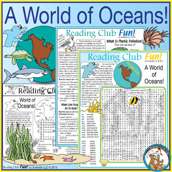 World of Oceans Activity Set Earth Day Distance Learning by Reading