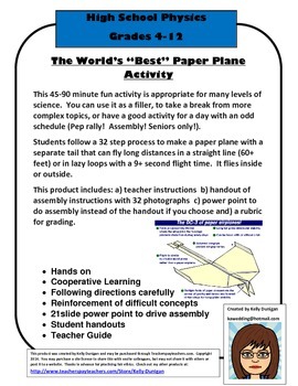Preview of World's "Best" Paper Airplane Activity - Physics