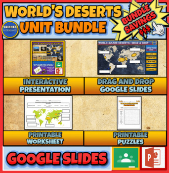 Preview of World's Desert Unit Bundle: Presentation | Drag & Drop | Puzzles |Worksheets