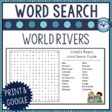 World's Rivers Word Search Puzzle