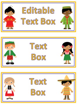 World-wide Kids - Editable Labels - Multi-cultural Theme