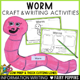 Worm Craft & Writing | Bug Craft, Insects Activities