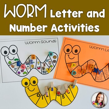 Worm Letter, Number and Beginning Sound Search by PencilsinPreK | TPT