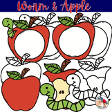 Worm and Apple Clip Art