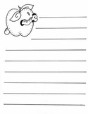 Worm and Apple Stationery - Writing printable