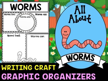 Preview of Worms : Graphic Organizers and Writing Craft Set : Insects Bugs Earthworms