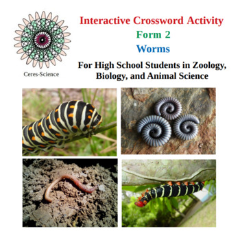 Worms Interactive Crossword Activity Form 2 by Ceres Science