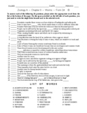 Worms - High School Zoology - Matching Worksheet - Form 2