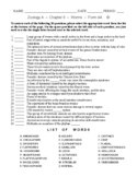 Worms - Matching Worksheet - Form 4