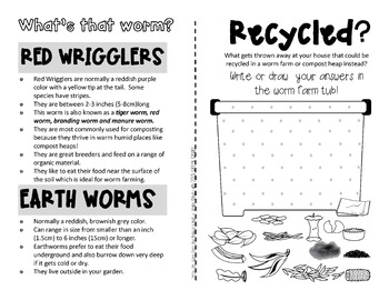 WORMS! A booklet of activities celebrating earthworms & worm farming