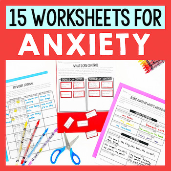 Preview of Worry And Anxiety Worksheets For Lessons On Identifying Anxiety & Coping Skills
