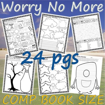 Preview of Worry Journal Coping Skills for Anxiety COMP BOOK Writing Social Emotional SEL