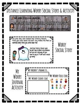 Preview of Worry Social Story & Activity (Distance Learning)